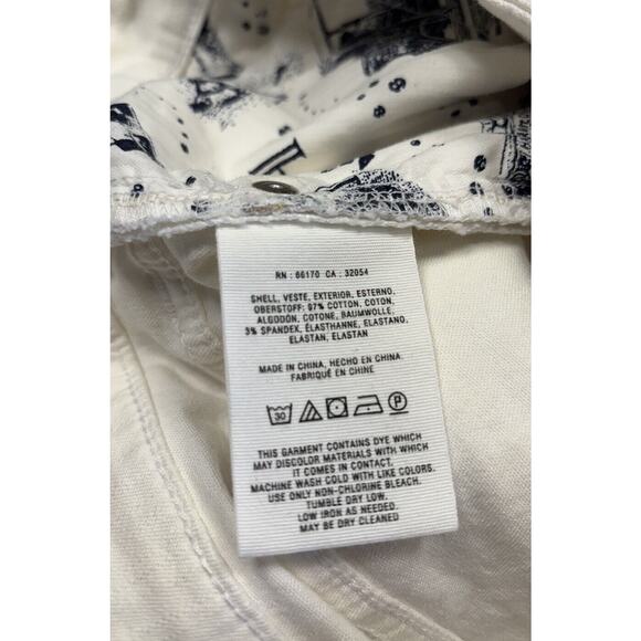 Pilcro And The Letterpress White Jeans Size 28 Lace Up Ankle Boho Anthropologie - Picture 9 of 12